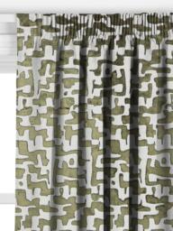 John Lewis Serena Abstract Velvet Made to Measure Curtains or Roman Blind, Green - thumbnail 2