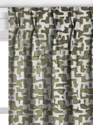 John Lewis Serena Abstract Velvet Made to Measure Curtains or Roman Blind, Green - thumbnail 4