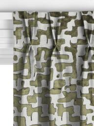John Lewis Serena Abstract Velvet Made to Measure Curtains or Roman Blind, Green - thumbnail 5