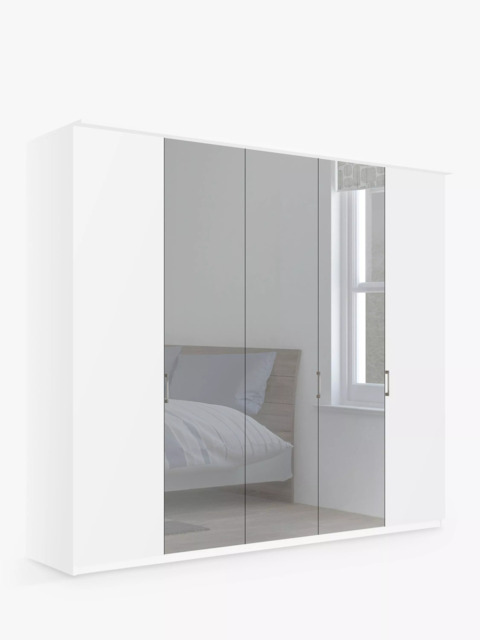 John Lewis Elstra 250cm Mirrored 5 Hinged Doors Wardrobe - image 1