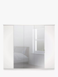 John Lewis Elstra 250cm Mirrored 5 Hinged Doors Wardrobe - thumbnail 2