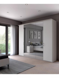 John Lewis Elstra 250cm Mirrored 5 Hinged Doors Wardrobe - thumbnail 3