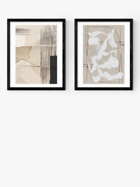 EAST END PRINTS Dan Hobday 'Paper Abstract' Framed Print, Set of 2, 53.4 x 43.4cm, Black - image 1