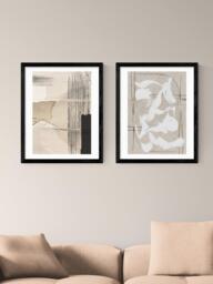 EAST END PRINTS Dan Hobday 'Paper Abstract' Framed Print, Set of 2, 53.4 x 43.4cm, Black - thumbnail 2