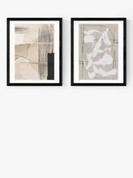 EAST END PRINTS Dan Hobday 'Paper Abstract' Framed Print, Set of 2, 53.4 x 43.4cm, Black