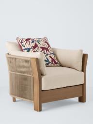 John Lewis Cord Garden Lounge Chair, Mocha - thumbnail 6