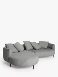John Lewis Lozenge Grand 5 Seater LHF Chaise End Sofa, Metal Leg - thumbnail 1