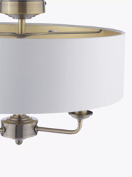 Laura Ashley Sorrento 3 Arm Semi-Flush Ceiling Light, Antique Brass - thumbnail 6