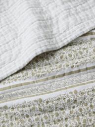 John Lewis Pattern Stripe Quilt, Green - thumbnail 2