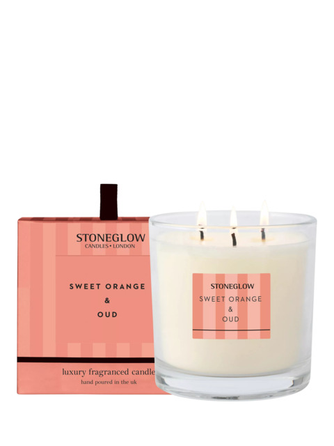 Stoneglow Orange & Oud 3 Wick Scented Candle, 760g