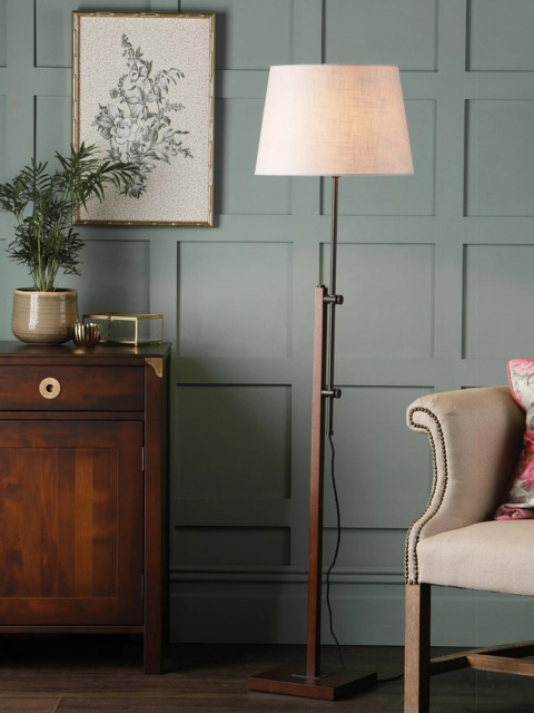 Laura Ashley Burdale Wooden Floor Lamp Base, Antique Brass - image 1