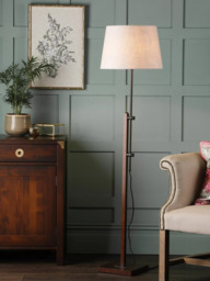 Laura Ashley Burdale Wooden Floor Lamp Base, Antique Brass - thumbnail 1