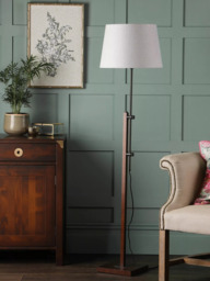 Laura Ashley Burdale Wooden Floor Lamp Base, Antique Brass - thumbnail 2