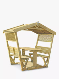 Zest Stirling 4-Seater Garden Dining Table & Chairs Arbour, Natural - thumbnail 1