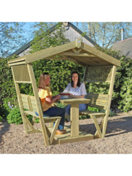 Zest Stirling 4-Seater Garden Dining Table & Chairs Arbour, Natural - thumbnail 6