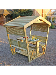 Zest Stirling 4-Seater Garden Dining Table & Chairs Arbour, Natural - thumbnail 5