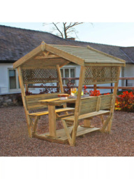 Zest Stirling 4-Seater Garden Dining Table & Chairs Arbour, Natural - thumbnail 3