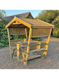 Zest Stirling 4-Seater Garden Dining Table & Chairs Arbour, Natural - thumbnail 4