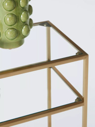 John Lewis Langham Rectangular Glass Console Table, Brass - thumbnail 3