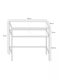 John Lewis Langham Rectangular Glass Console Table, Brass - thumbnail 5