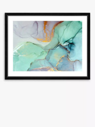 Brookpace Lascelles 'Marble 1' Framed Print & Mount, 66 x 86cm, Green