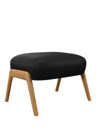 John Lewis Hendricks Leather Footstool, Light Leg - thumbnail 1