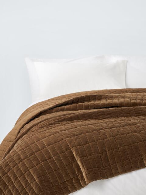 John Lewis Velvet Modern Luxe Quilt, Copper - image 1