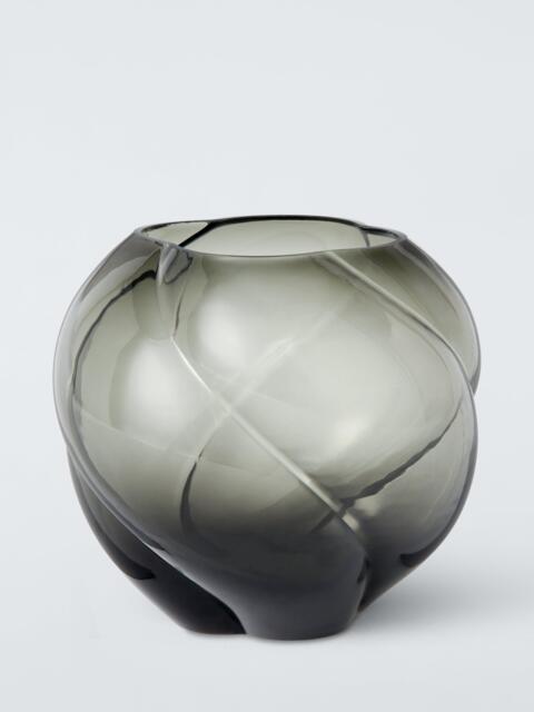 John Lewis Twist Optic Glass Vase, H16cm, Grey - image 1