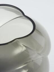 John Lewis Twist Optic Glass Vase, H16cm, Grey - thumbnail 2
