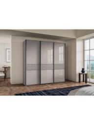 John Lewis Newlyn 2.25m Sliding Wardrobe with 3 Glass Doors - thumbnail 2