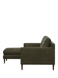 John Lewis Draper II LHF Chaise Leather Sofa, Dark Leg - thumbnail 3