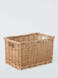 John Lewis Woven Willow Basket, Light Natural, Small