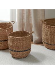 Neptune Redford Medium Round Woven Seagrass Basket, Natural - thumbnail 3