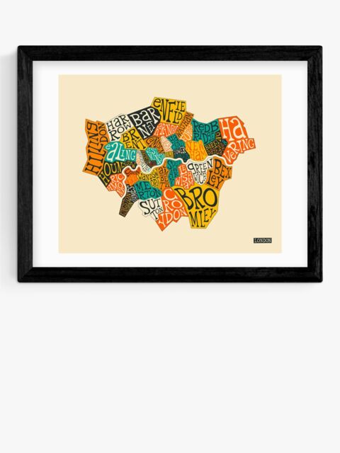 EAST END PRINTS Jazzberry Blue 'London Boroughs' Framed Print - image 1