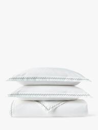 Christy Wave Duvet Cover Set, White / Green - thumbnail 5