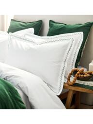 Christy Wave Duvet Cover Set, White / Green - thumbnail 3