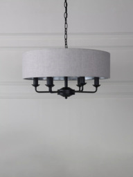 Laura Ashley Sorrento 6 Arm Ceiling Light, Black - thumbnail 2