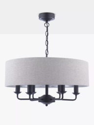 Laura Ashley Sorrento 6 Arm Ceiling Light, Black - thumbnail 3