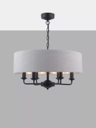 Laura Ashley Sorrento 6 Arm Ceiling Light, Black - thumbnail 4