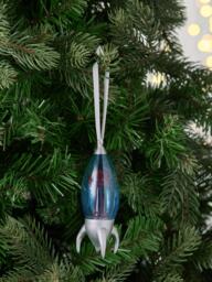 John Lewis The Enthusiast Rocket Lamp Bauble, Blue - thumbnail 2