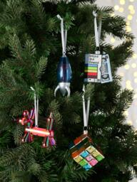 John Lewis The Enthusiast Rocket Lamp Bauble, Blue - thumbnail 3
