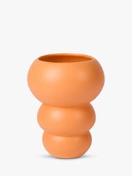 The Conran Shop Stacked Spheres Earthenware Vase, H18.5cm, Orange - thumbnail 1