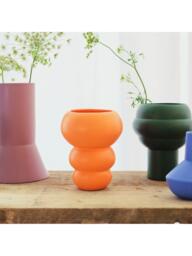 The Conran Shop Stacked Spheres Earthenware Vase, H18.5cm, Orange - thumbnail 2