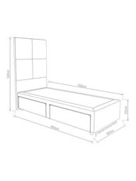 Hypnos Pocket Sprung Upholstered 2 Drawer Divan Base, Single - thumbnail 4