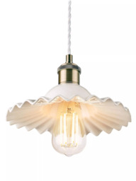Laura Ashley Beca Ceramic Ceiling Light, Small, Gloss White - thumbnail 4