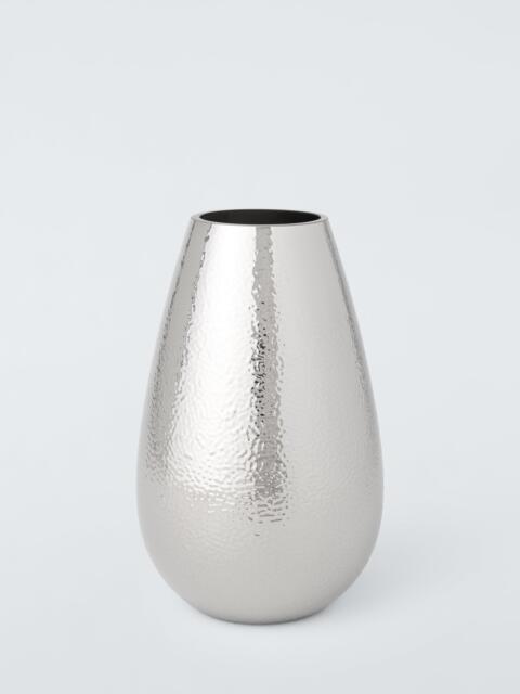 John Lewis Hammered Mirror Glass Vase, H20cm, Silver - image 1