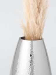 John Lewis Hammered Mirror Glass Vase, H20cm, Silver - thumbnail 3