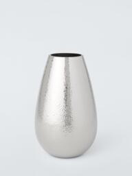 John Lewis Hammered Mirror Glass Vase, H20cm, Silver - thumbnail 1