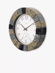 Acctim Bowfell Indoor/Outdoor Thermometer Analogue Wall Clock, 26cm, Slate - thumbnail 3