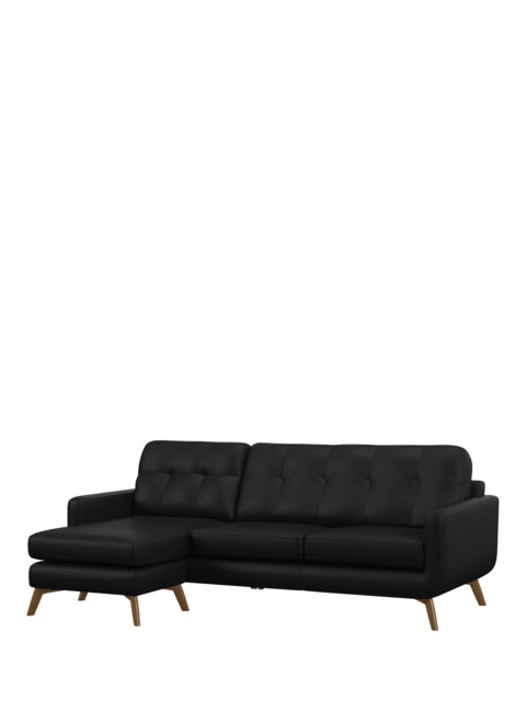 John Lewis Barbican LHF Chaise Leather Sofa, Light Leg - image 1
